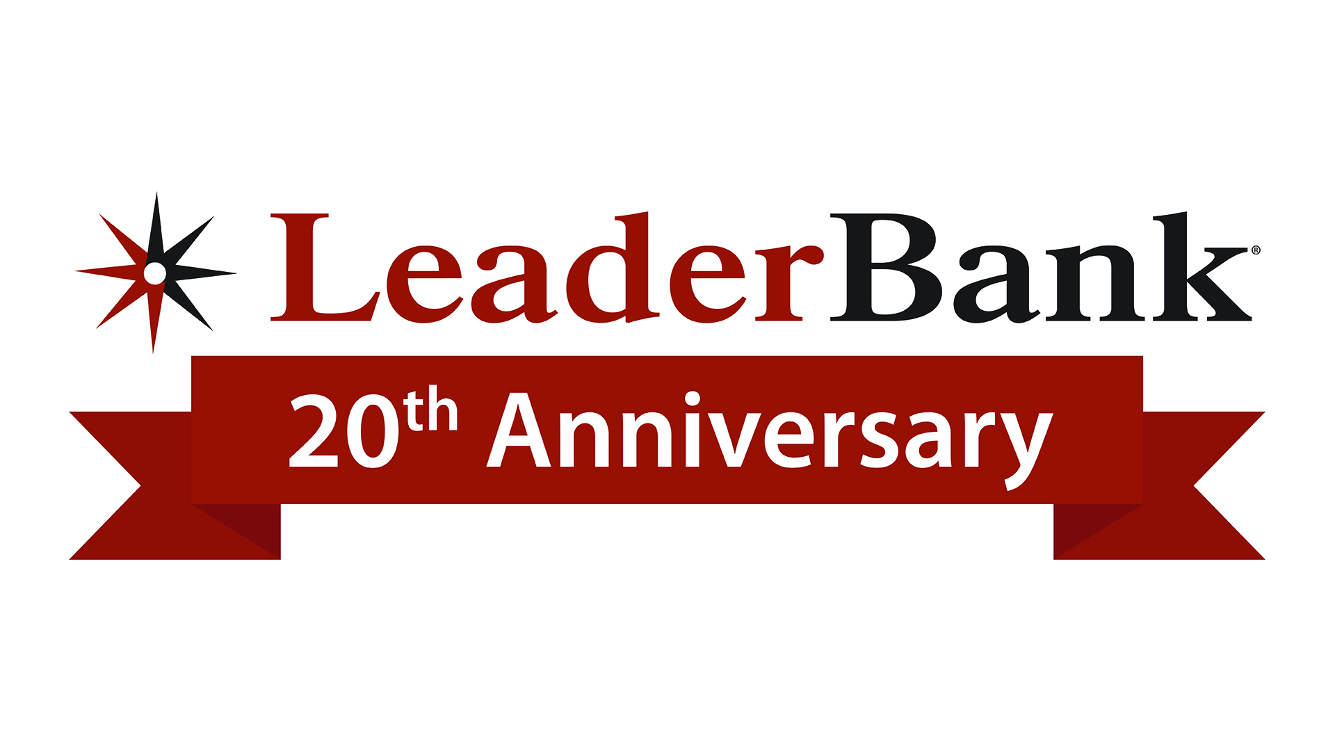 Leader Bank 20th Anniversary Logo