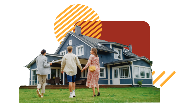 Family surveying a house for remodeling utilizing a low rate heloc.