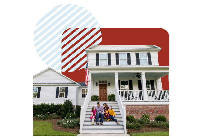 Family in front of their house