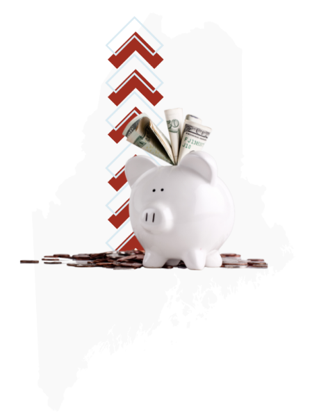 piggy bank overflowing with money earned from a CD