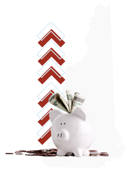 piggy bank overflowing with money earned from a CD