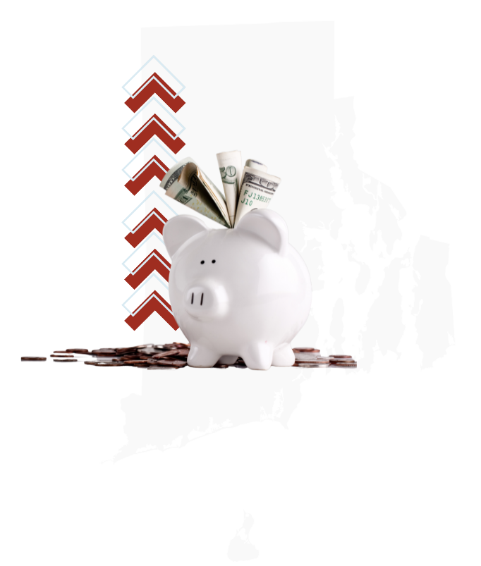 piggy bank overflowing with money earned from a CD