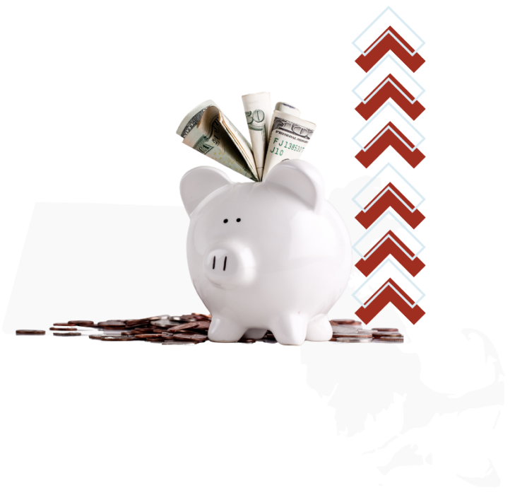 piggy bank overflowing with money earned from a CD