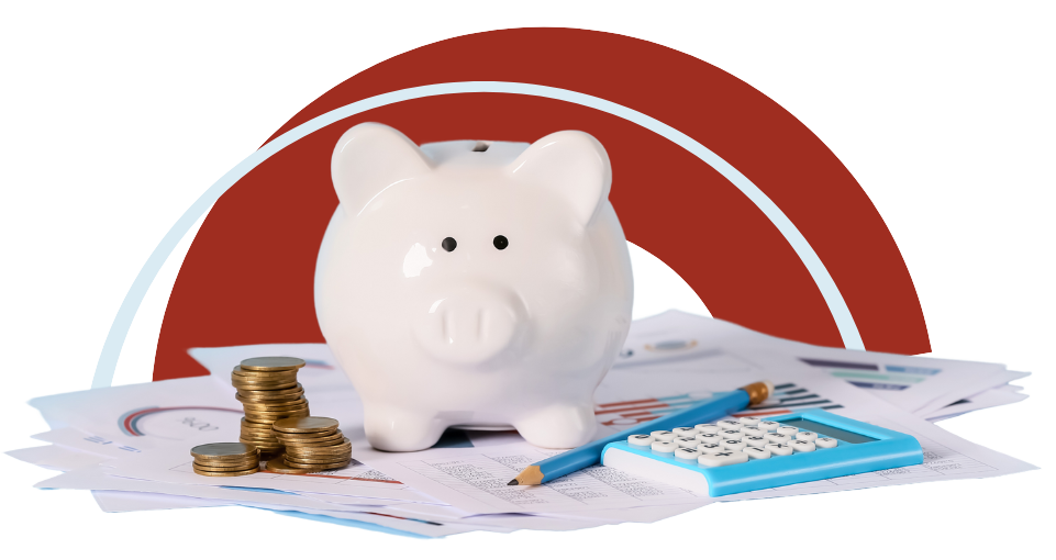 piggy bank with money earned from a CD