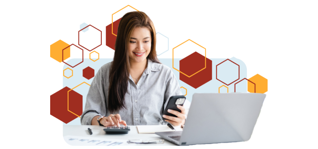 Woman checking her quoted mortgage rate