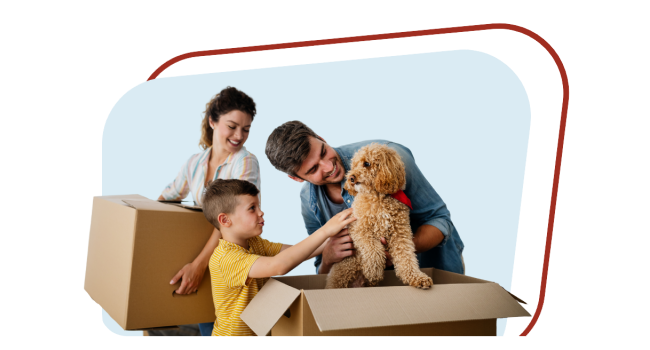 A family moving into their new home.