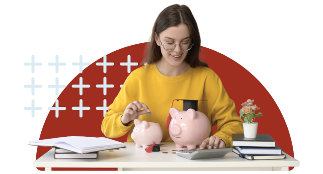 A women opening a student checking account.