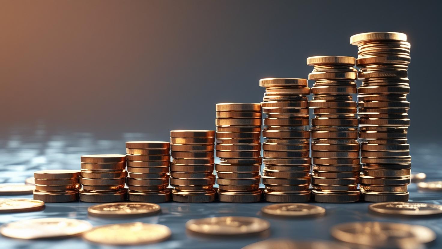 stack of coins increasing because of high yield savings account