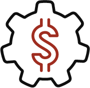 Gear with dollar sign