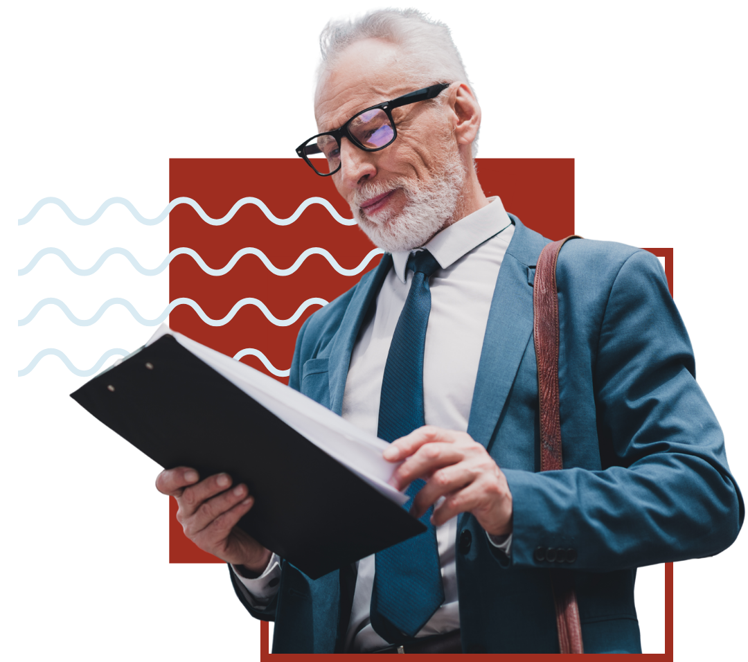 Landlord reviewing a lease for a tenant