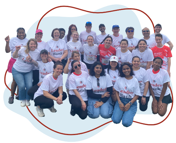 a group of Leader Bank team members