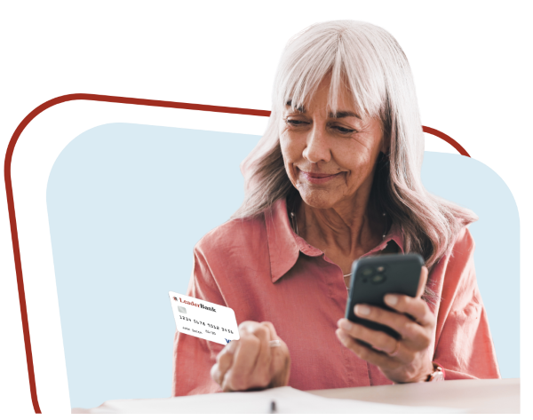 Woman earning rewards with her zeugma plus checking account