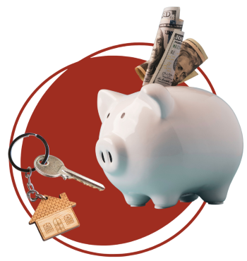 Portfolio Plus program and a piggy bank with savings