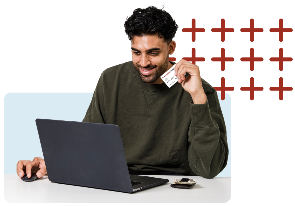 Man earning rewards with his zeugma plus checking account