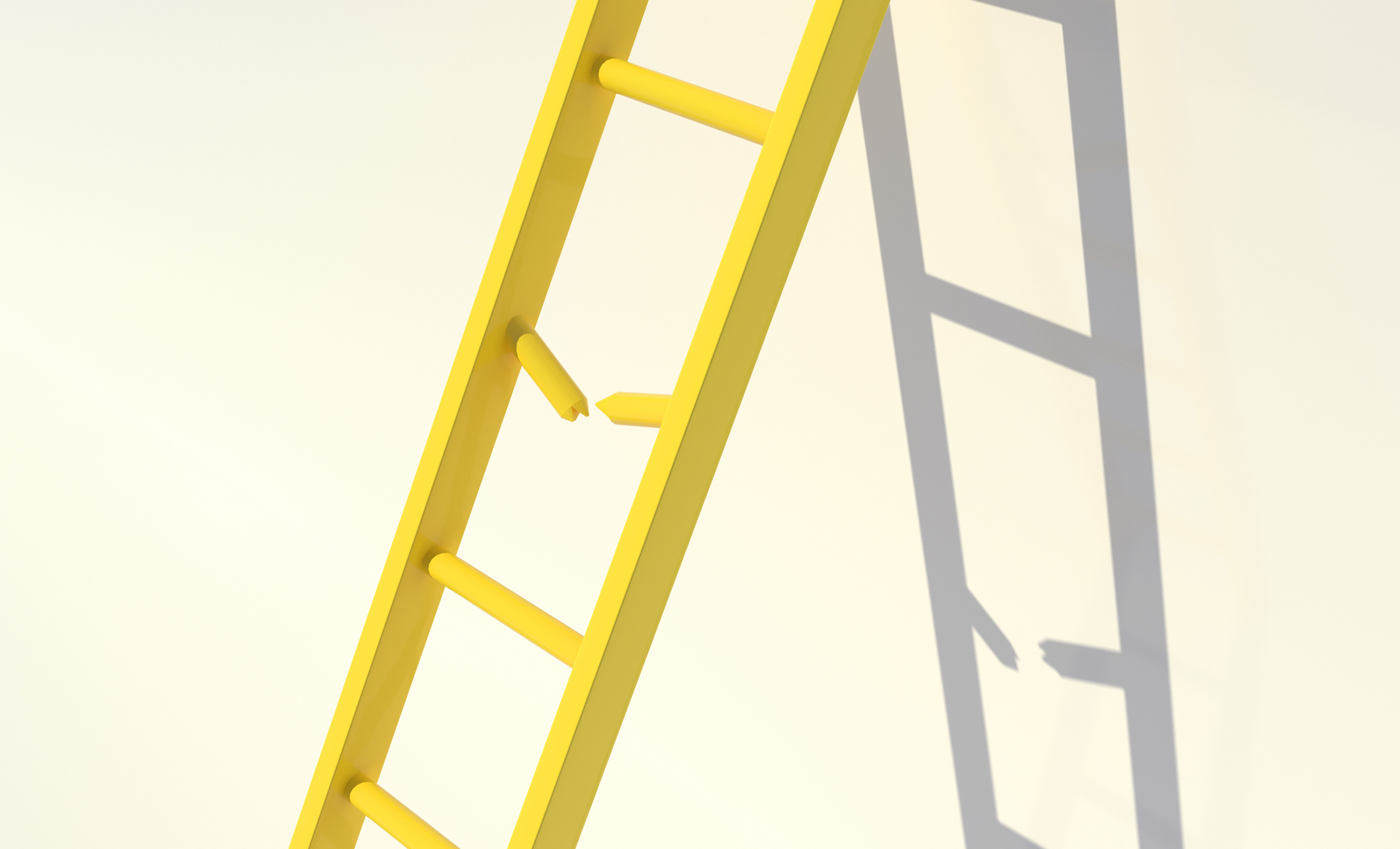 Broken ladder representing common CD Ladder Mistakes
