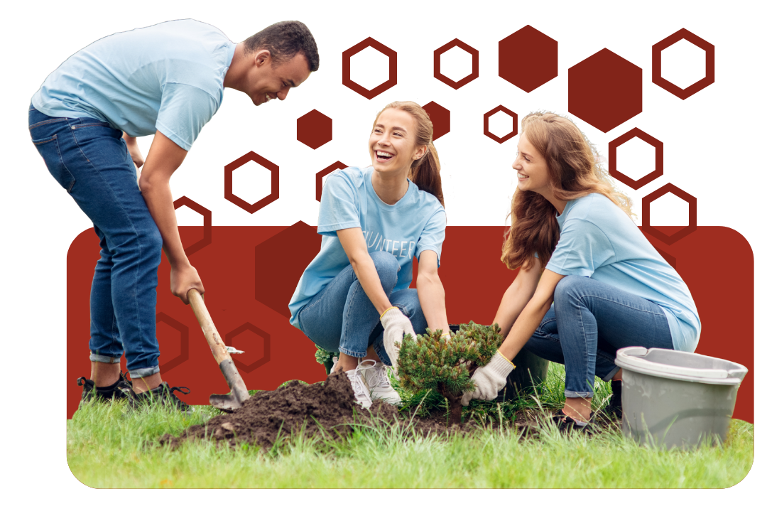 people gardening in their community through their nonprofit