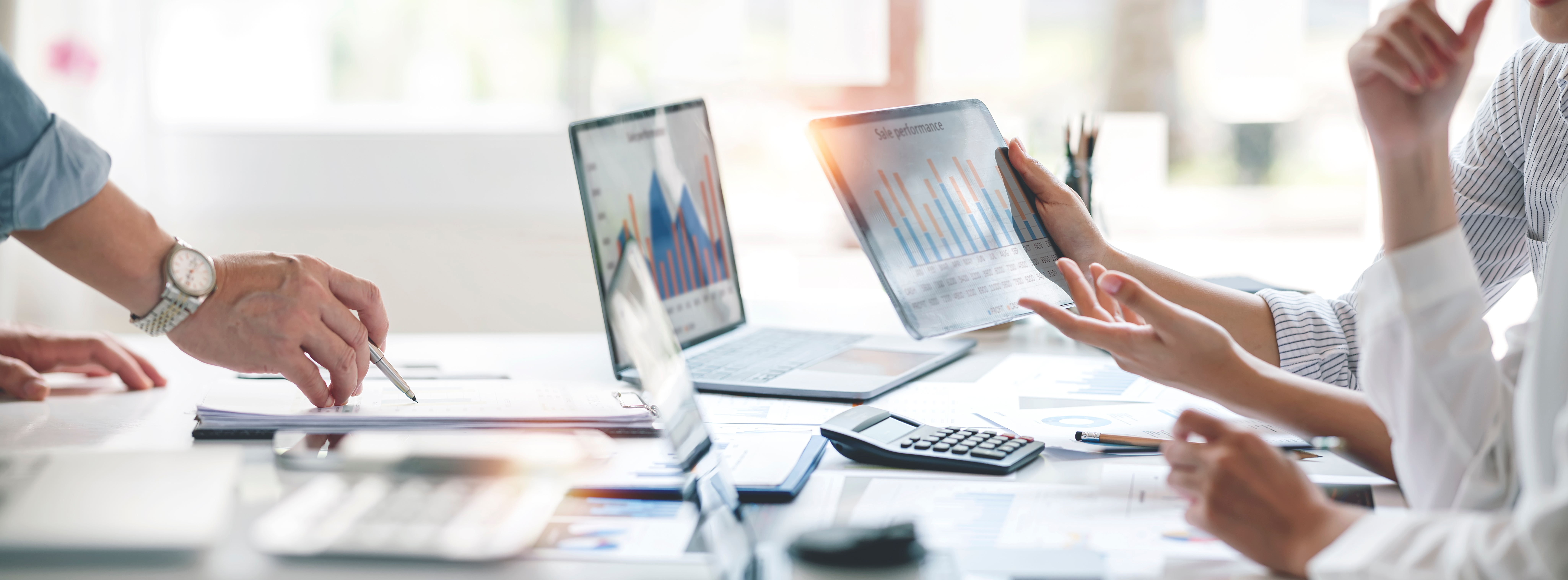 Business Partners evaluating a Business Savings Account vs Business Money Market