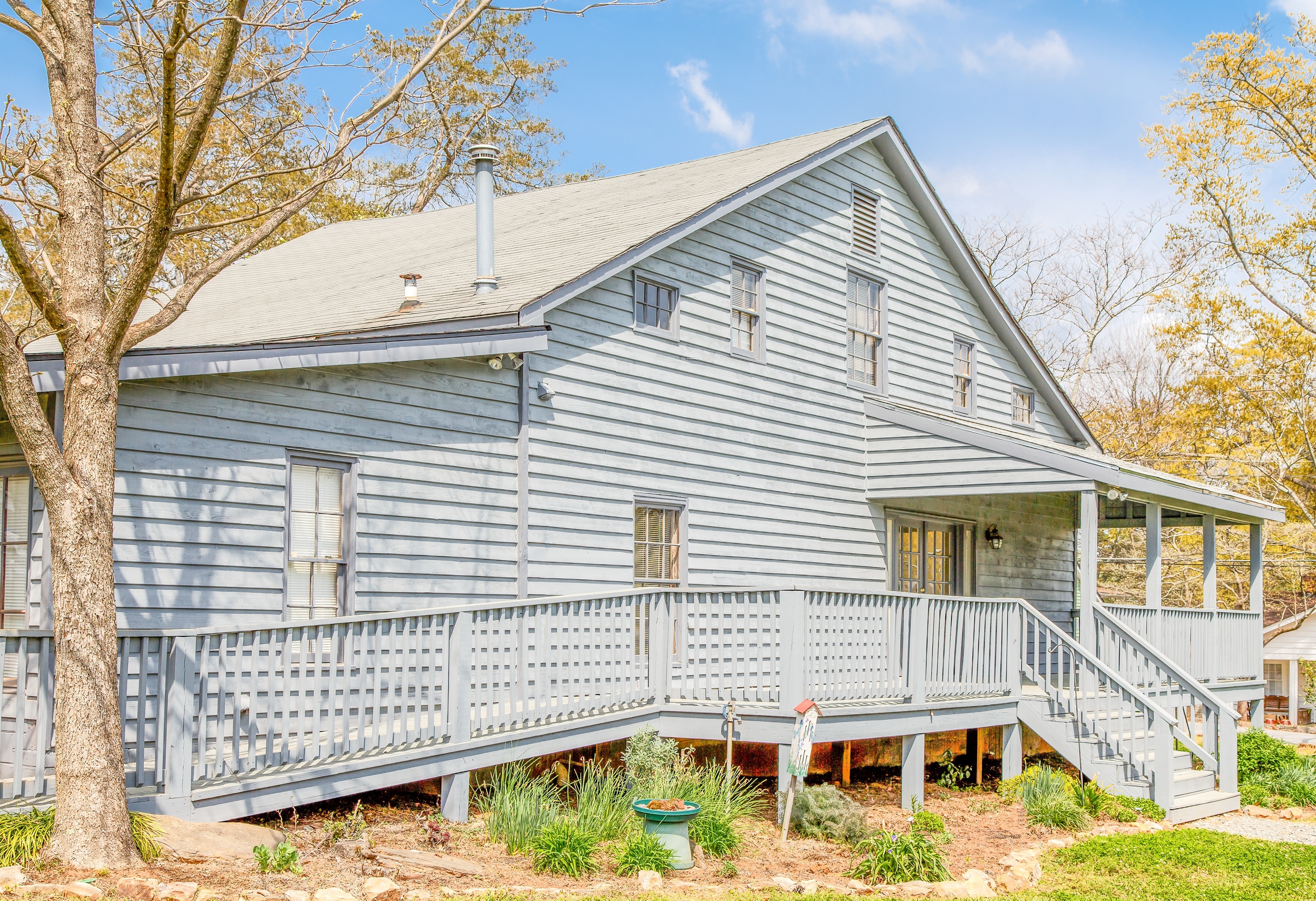 An accessibility ramp outside of a home financed with a heloc