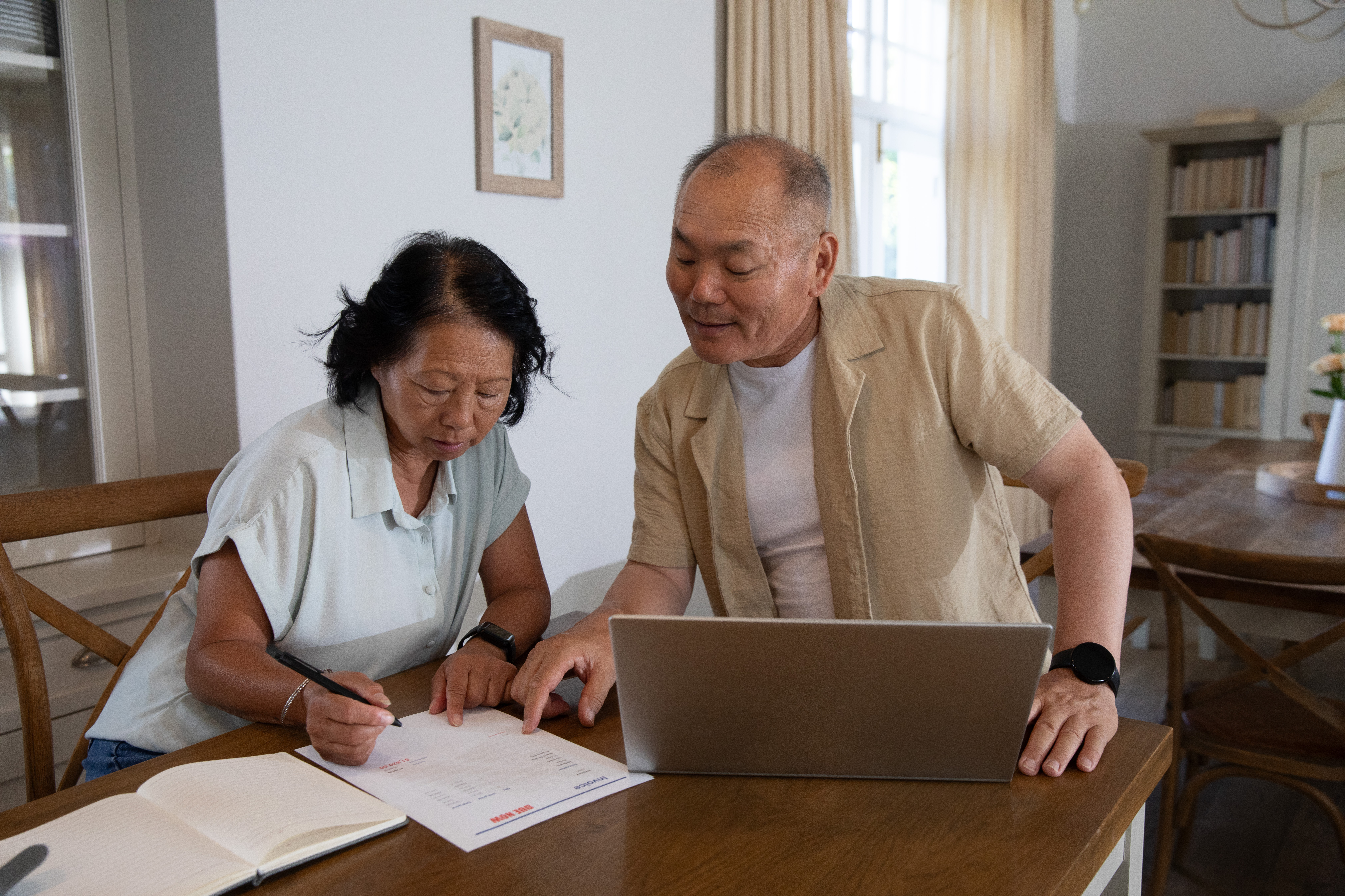 Retired couple evaluating if a HELOC or reverse mortgage is better for them